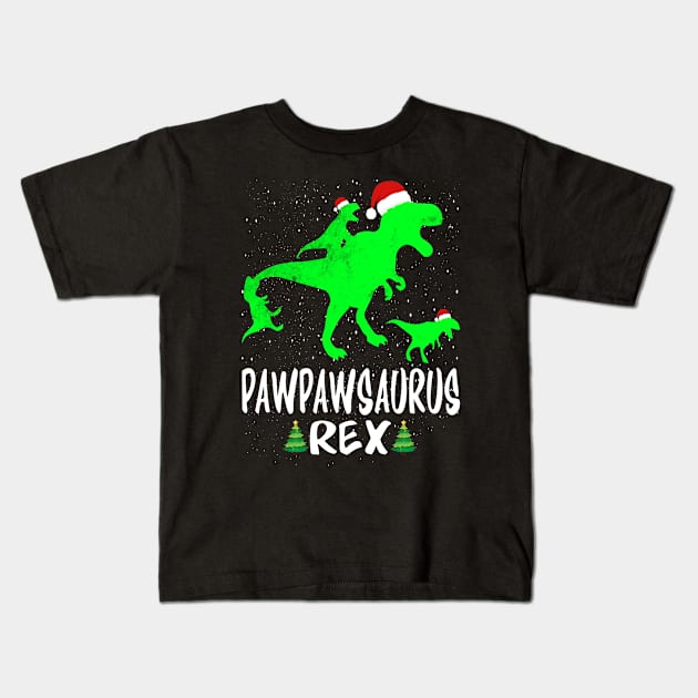 Paw Paw T Rex Matching Family Christmas Dinosaur Shirt Kids T-Shirt by intelus